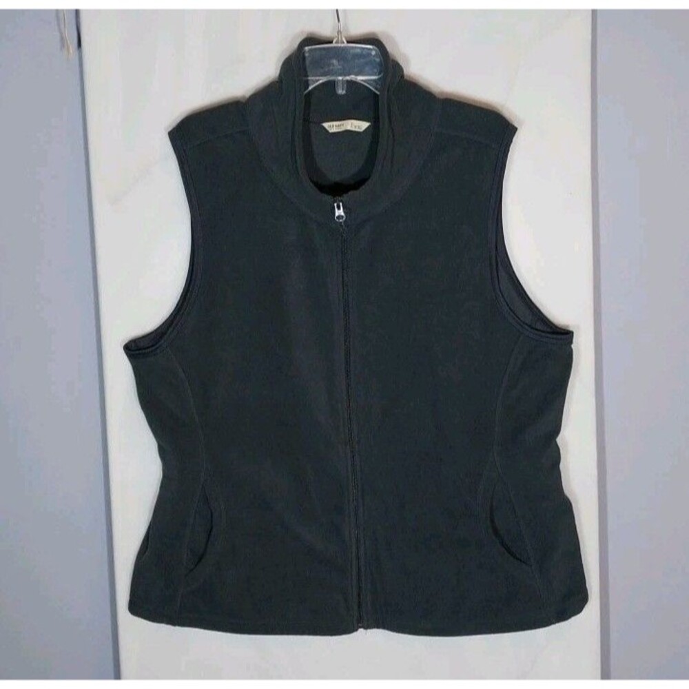 Old Navy Fleece Vest Mens XXL Charcoal Gray Full Zip Sleeveless Casual Outdoor